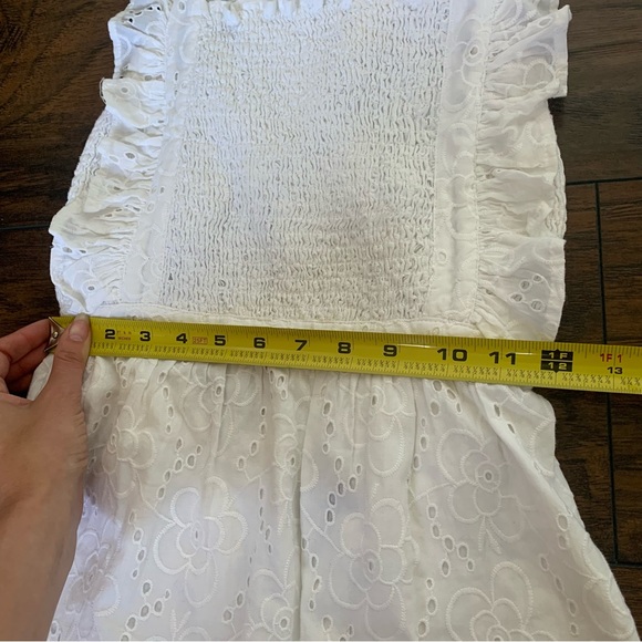 Lulus| NWT Sweet Bliss White Eyelet Ruffled Backless Mini Dress - Picture 6 of 9